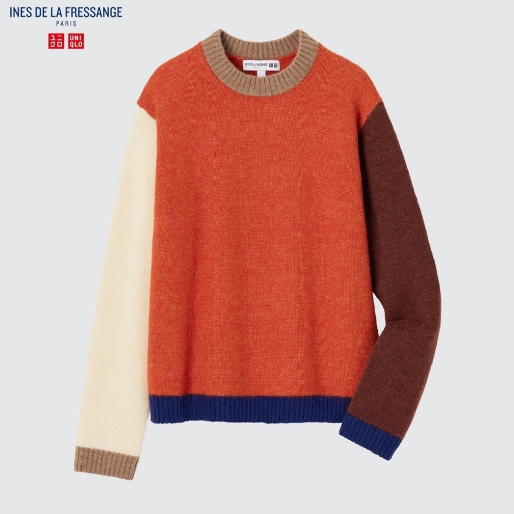 Uniqlo/Ines de la Fressange Color Block Crew Knit Sweater